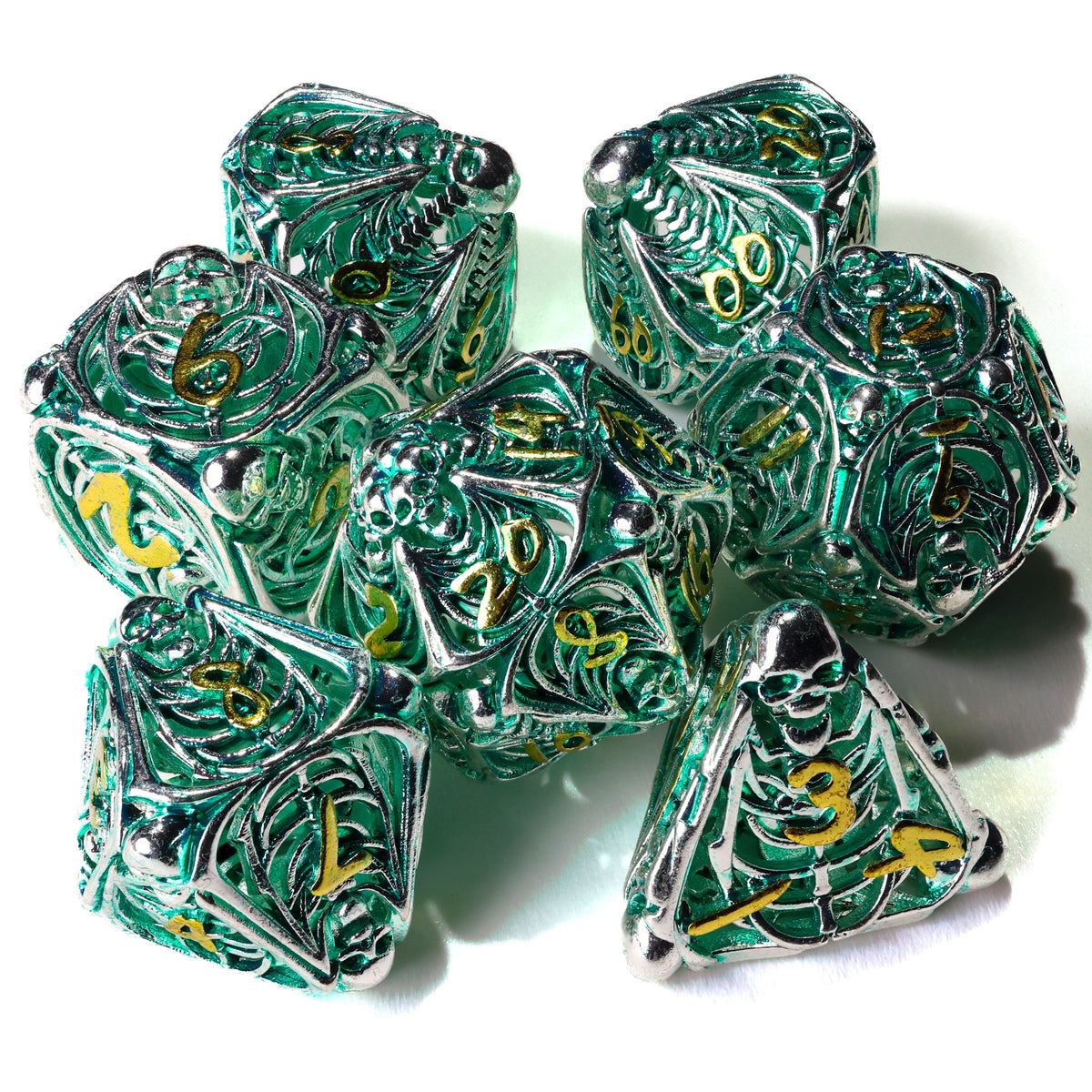 Undead Legion Metal RPG Dice Set | 7 Pieces