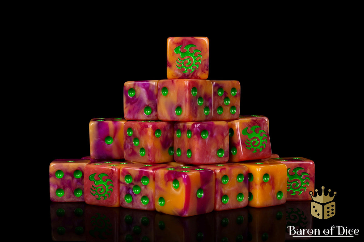 Alien Dice - Orange & Green