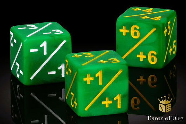 +1/ -1 Counters - Matte Green - Set of 10
