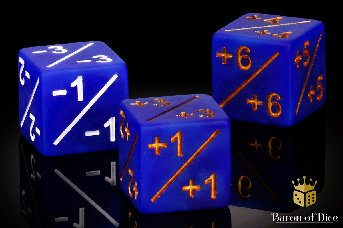+1/ -1 Counters - Matte Blue - Set of 10