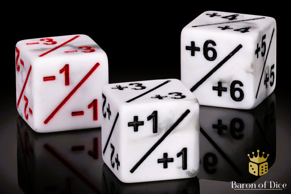 +1/ -1 Counters - Matte White - Set of 10