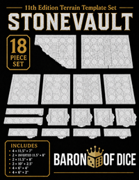Stonevault Template Set | 11e Terrain Template Set | Shipping Excluded