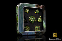 Ancient Dragon Treasure Metal RPG Dice Set | 7 Pieces