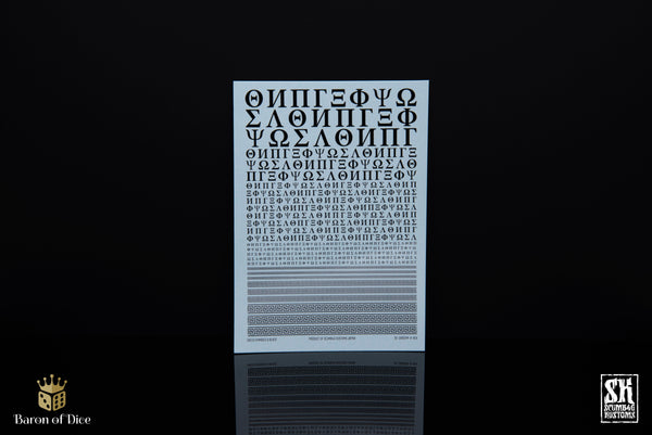 Greek Symbols A | Waterslide Decals | Baron of Dice x Scumb4g Kustoms